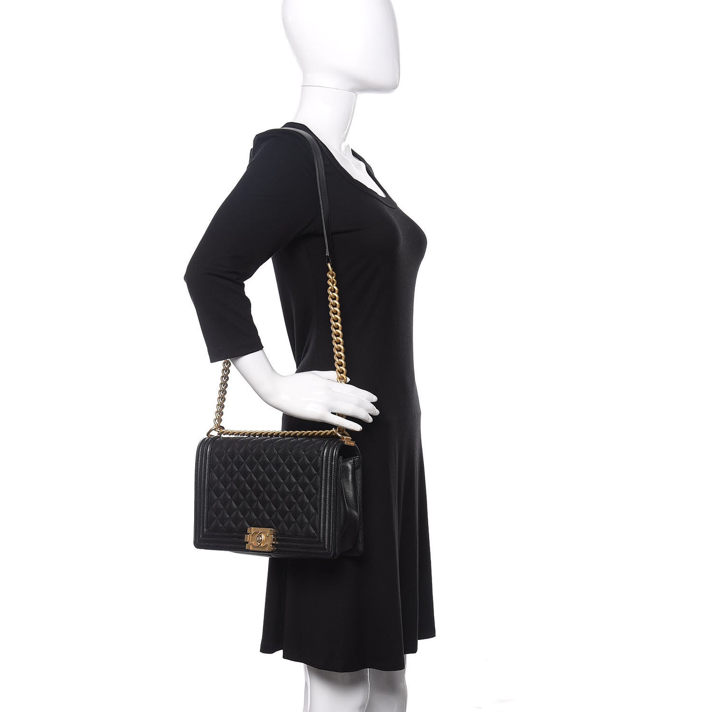 Caviar Quilted New Medium Boy Flap Black