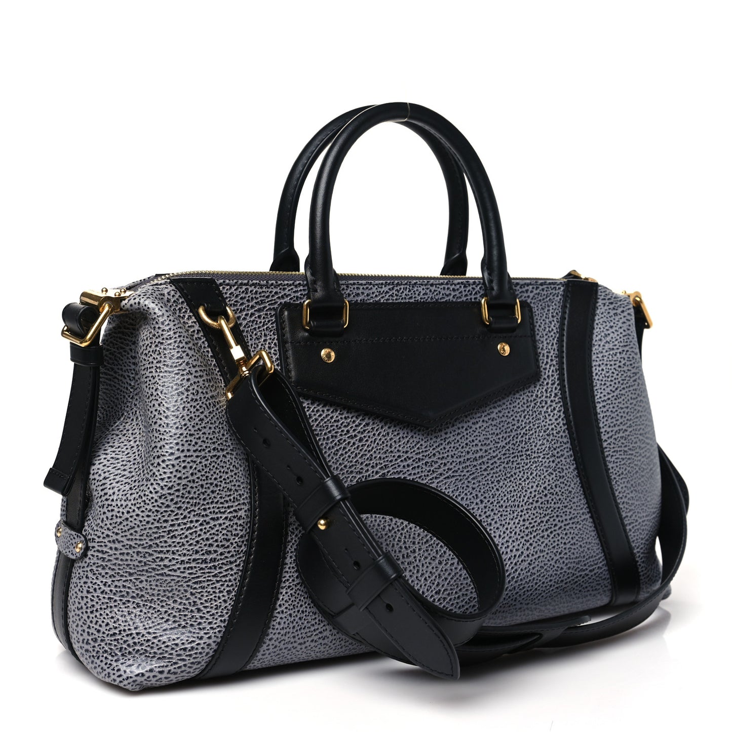 Lambskin Pixel Effect Biker MM Dark Denim