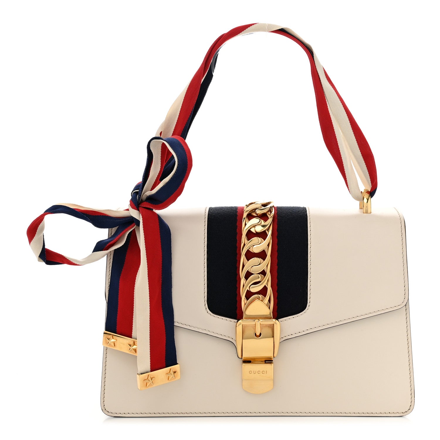 Gucci Calfskin Small Sylvie Shoulder Bag Off White 1 of 10