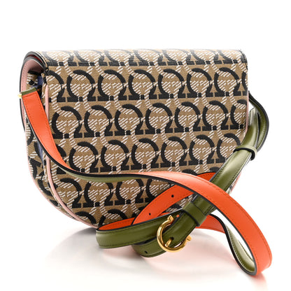 Salvatore Ferragamo Canvas Calfskin Gancini Saddle Bag Yellow Multicolor 3 of 11