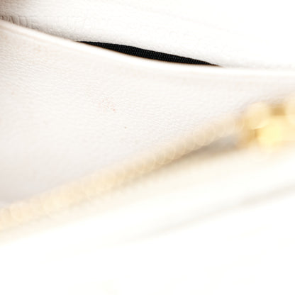 Balenciaga Shiny Calfskin Crocodile Embossed Hourglass Chain Bag White 7 of 13