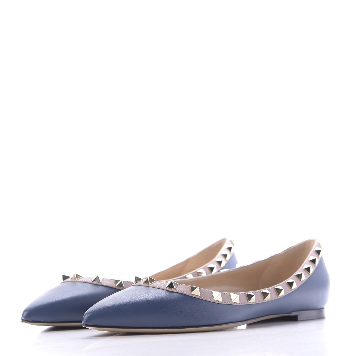 Valentino Garavani Nappa Rockstud Ballerina Flats 39 Light Ocean Poudre 3 of 10