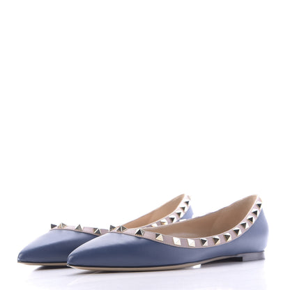 Valentino Garavani Nappa Rockstud Ballerina Flats 39 Light Ocean Poudre 3 of 10