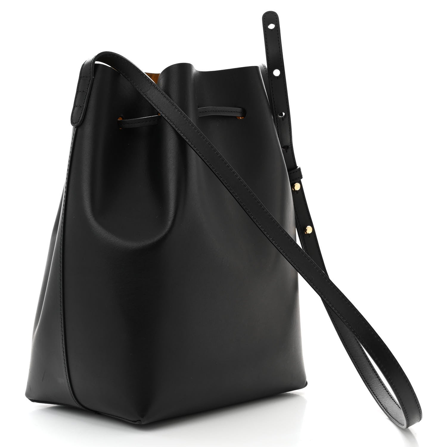 Mansur Gavriel Vegetable Tanned Calfskin Bucket Bag Black Oro 3 of 10
