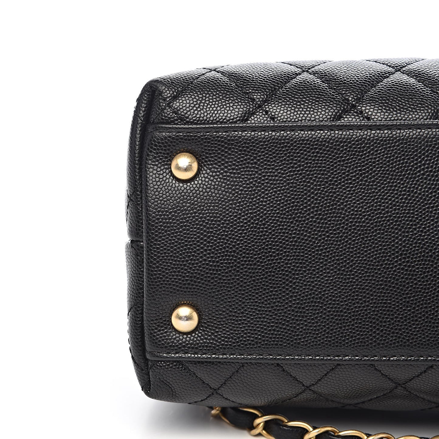 Caviar Quilted Medium Coco Handle Flap Black