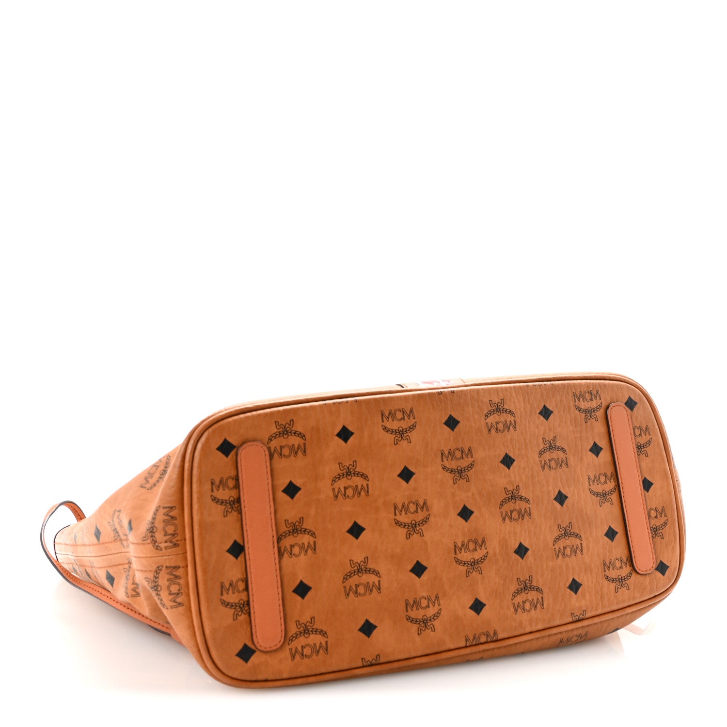 MCM Visetos Medium Liz Reversible Shopper Tote Cognac 6 of 15