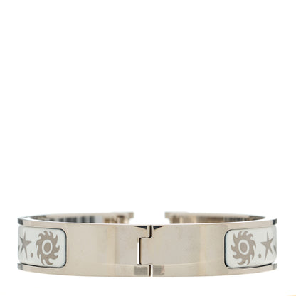 Hermes Enamel Printed D'Orphee Narrow Clic Clac H Bracelet PM Platine White 2 of 4