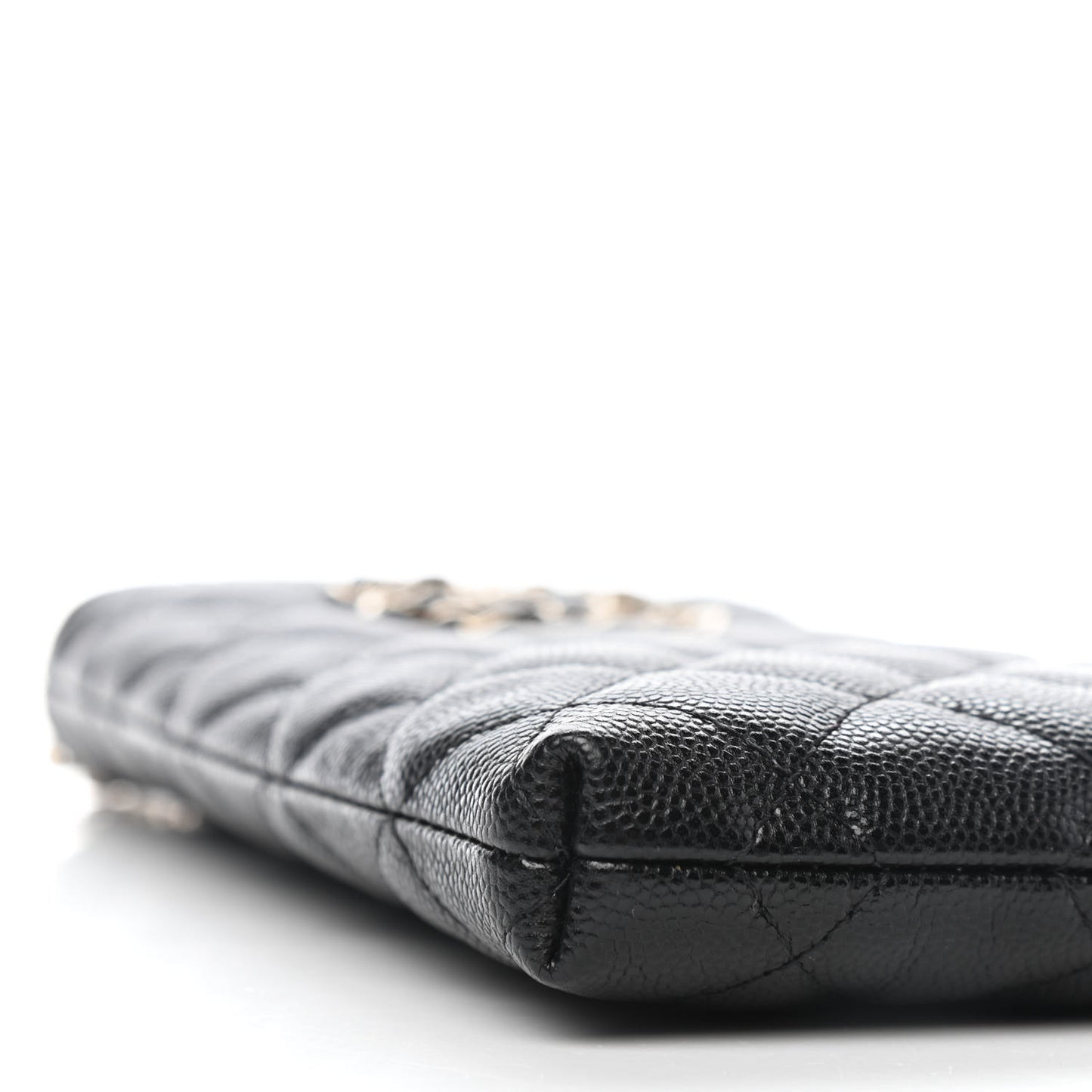 Caviar Quilted French New Wave Phone Holder With Chain Black