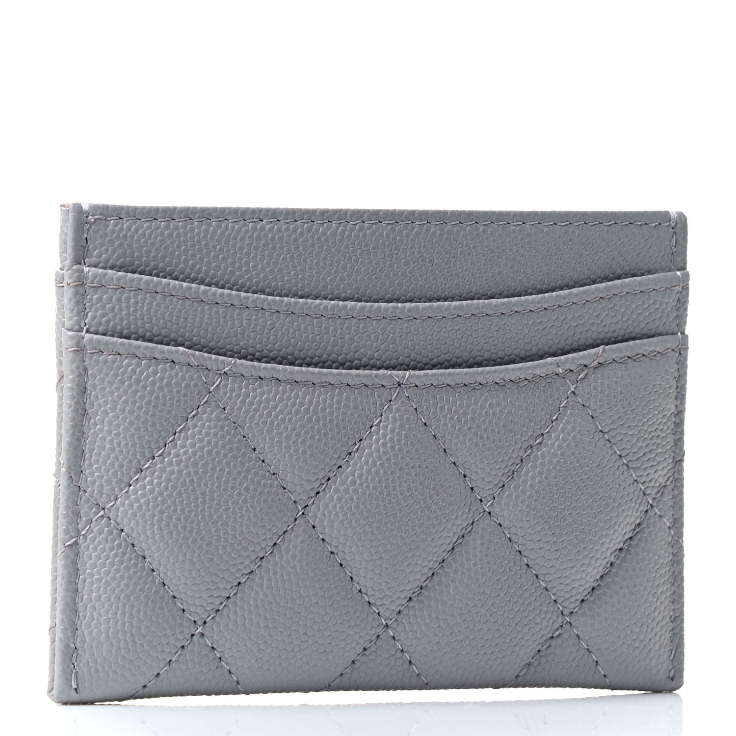 Chanel Caviar Quilted Card Holder Grey 2 of 4