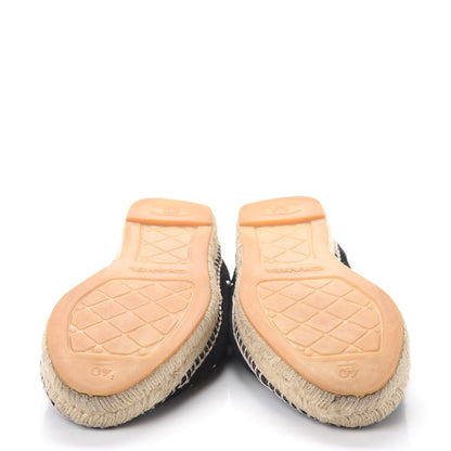Chanel Suede Pearl CC Espadrilles 40 Black 7 of 18