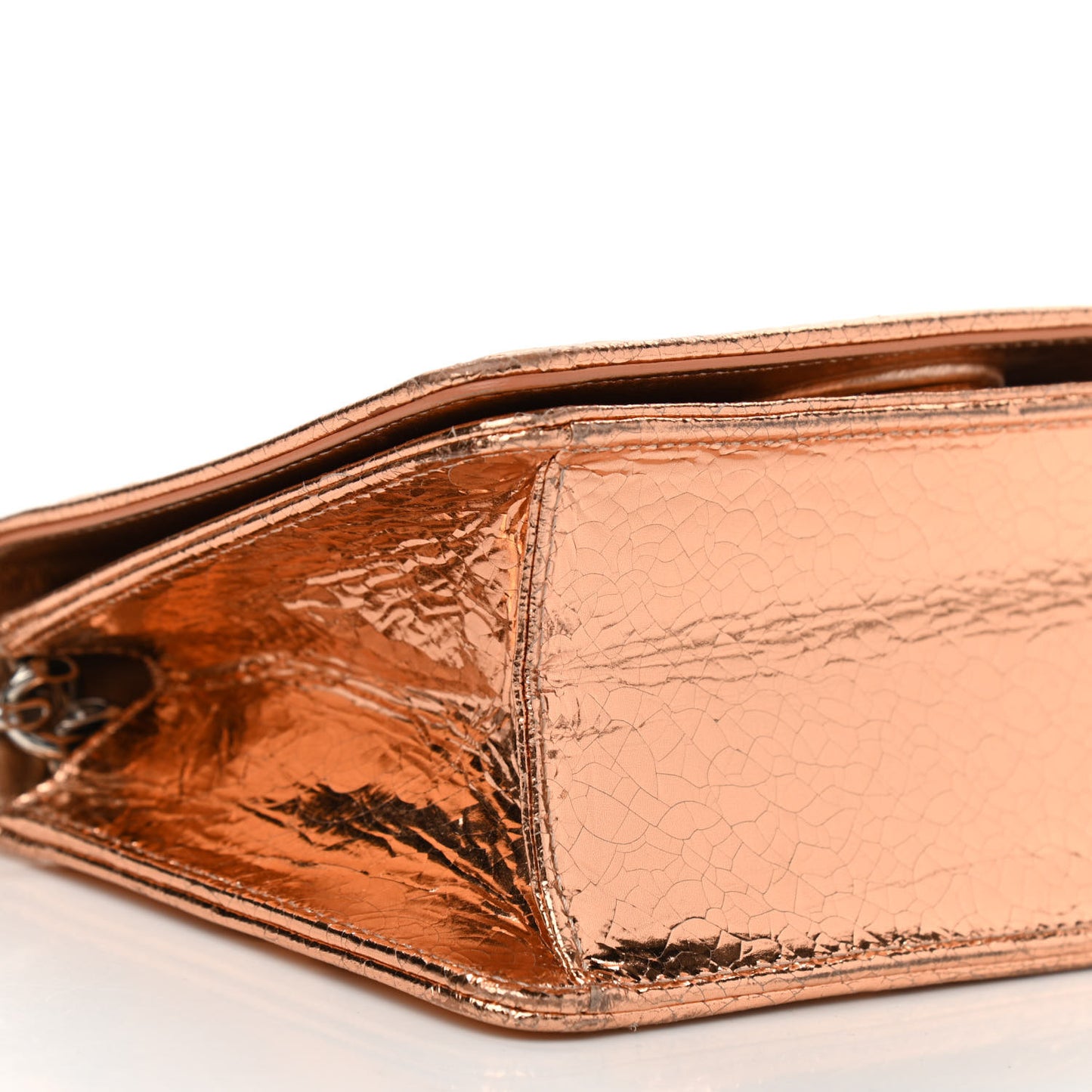 Ceramic Effect Deerskin Diorama Club Bag Gold