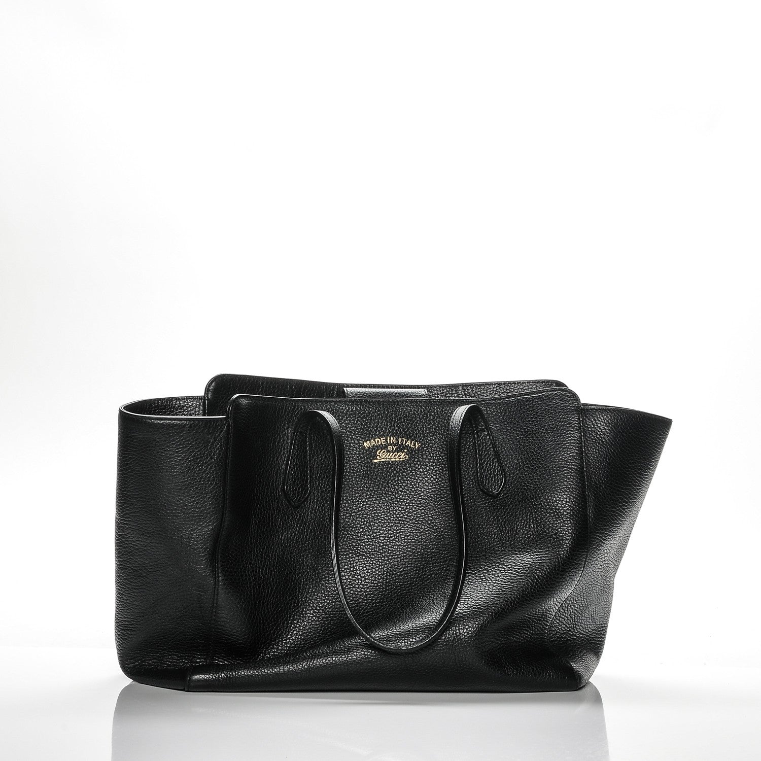 Gucci Pebbled Calfskin Medium Swing Tote Black 12 of 12
