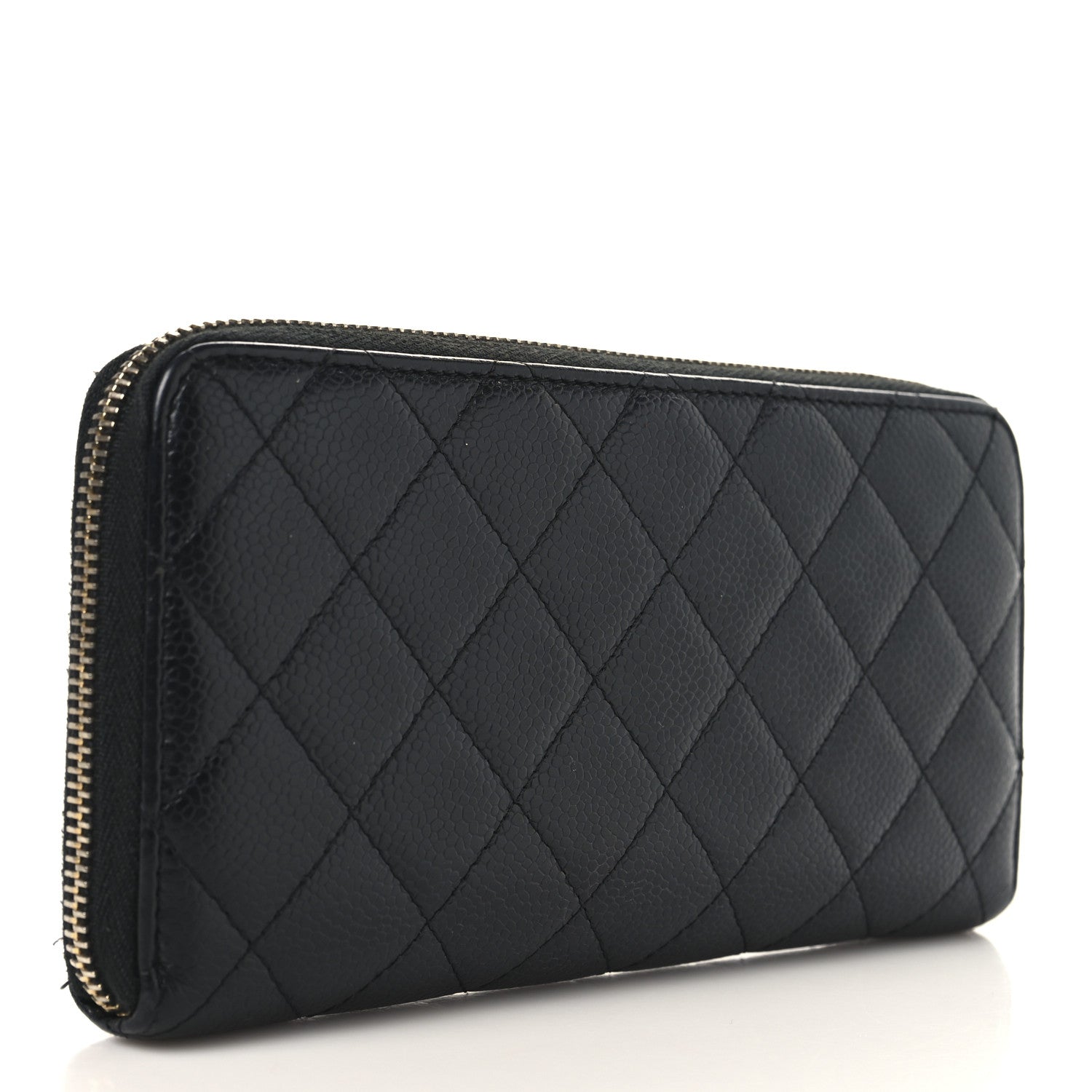 Chanel Caviar Quilted Large Gusset Zip Around Wallet Black 3 of 11