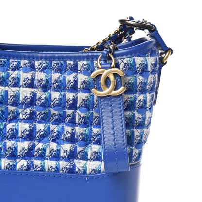 Chanel Tweed Calfskin Small Gabrielle Hobo Royal Blue 10 of 10