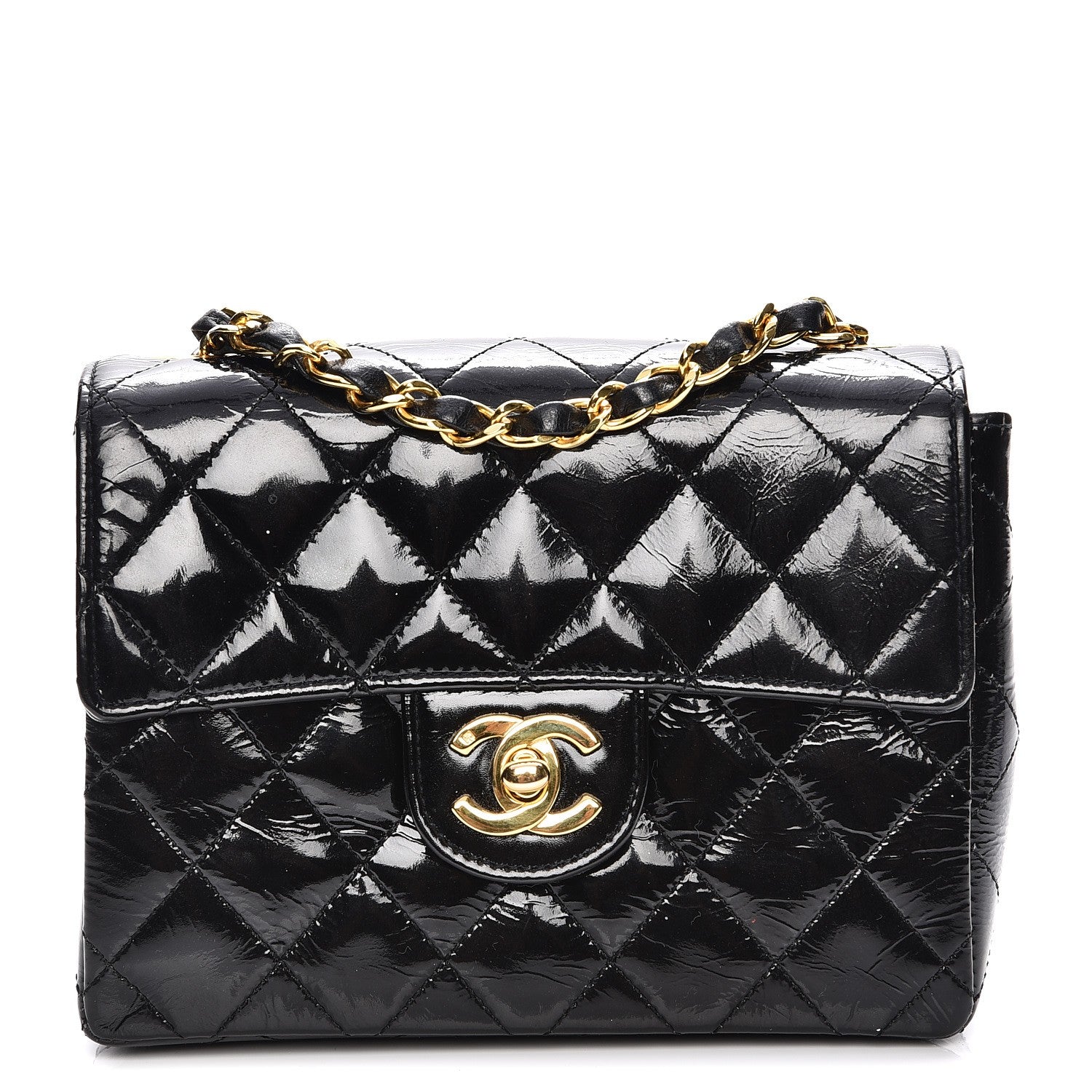 Chanel Patent Calfskin Quilted Mini Square Flap Black 1 of 11