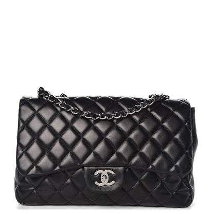 Chanel Lambskin Quilted Jumbo Single Flap Black 1 of 11
