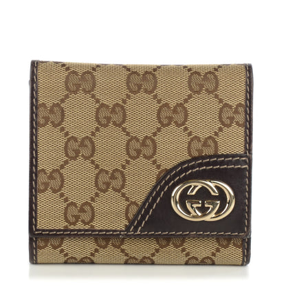 Gucci Monogram Britt Tri Fold Wallet Dark Brown 1 of 7
