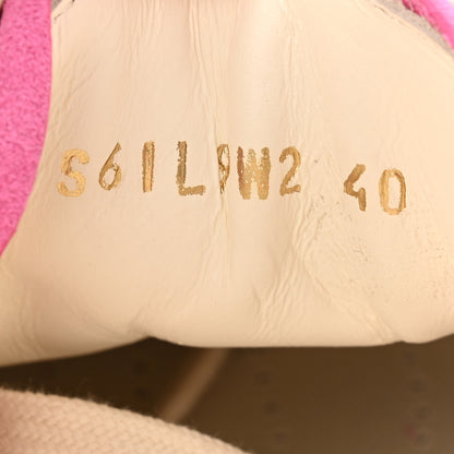 Valentino Garavani Suede Calfskin Womens Upvillage Crosta Low Top Sneakers 40 Pink Ivory 9 of 10