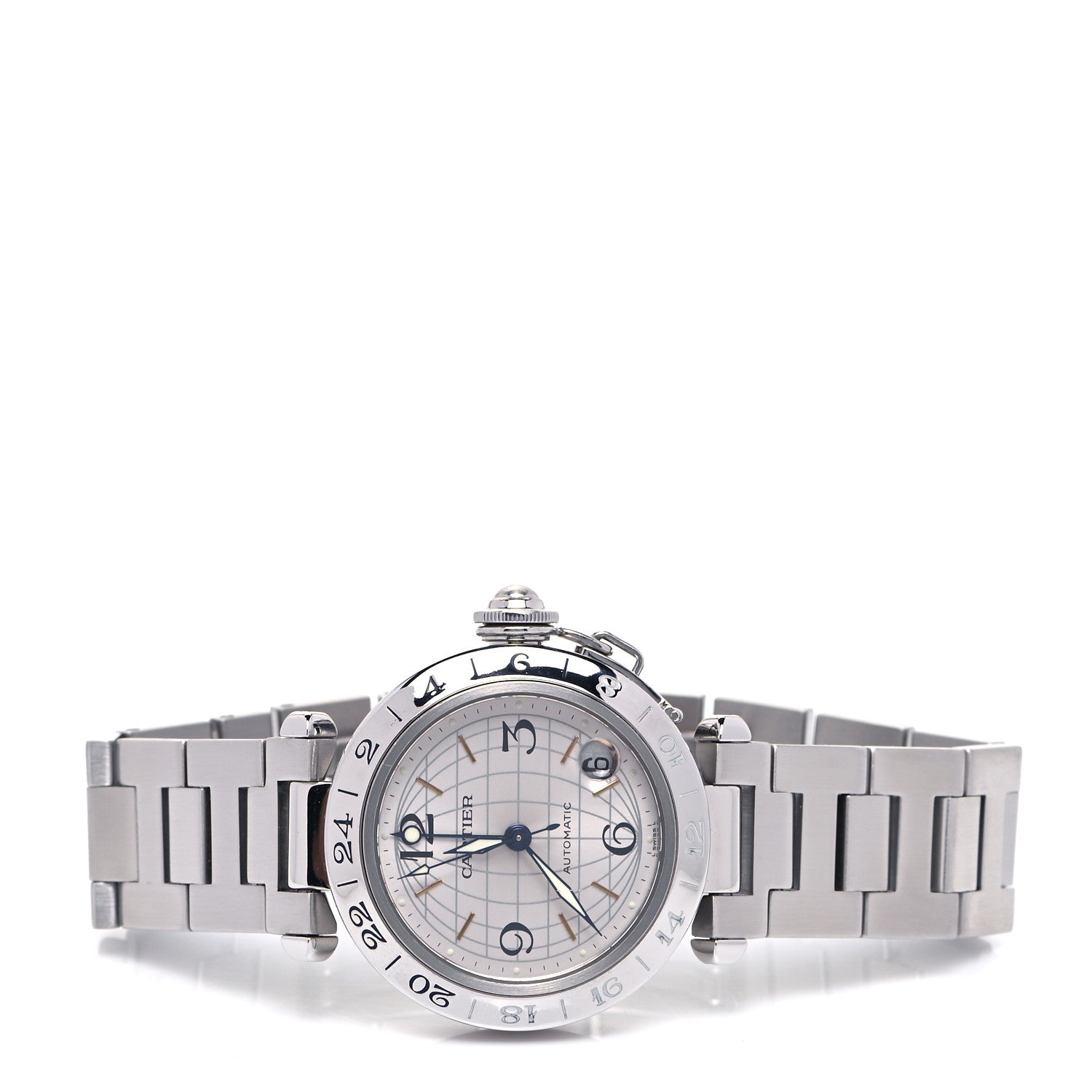 Cartier Stainless Steel 35mm Pasha GMT Automatic Watch 2 of 9