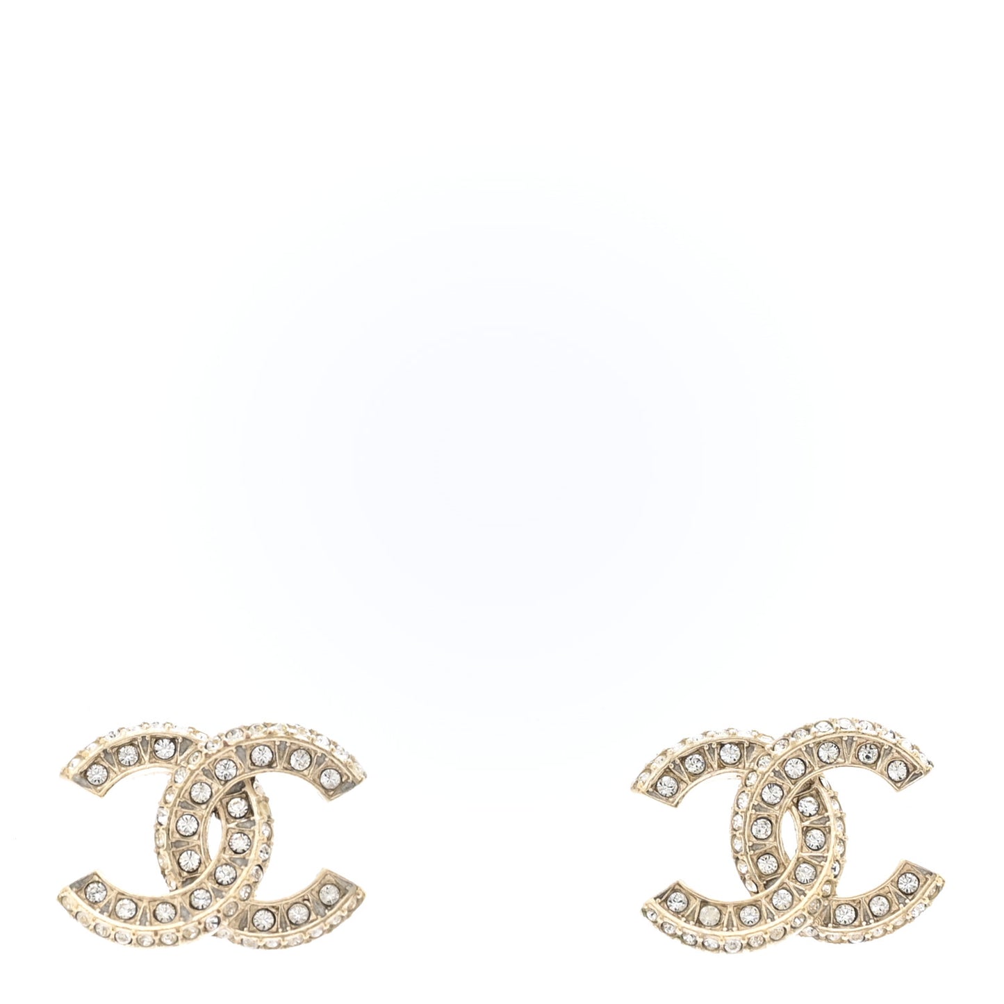 Crystal Timeless CC Earrings Light Gold