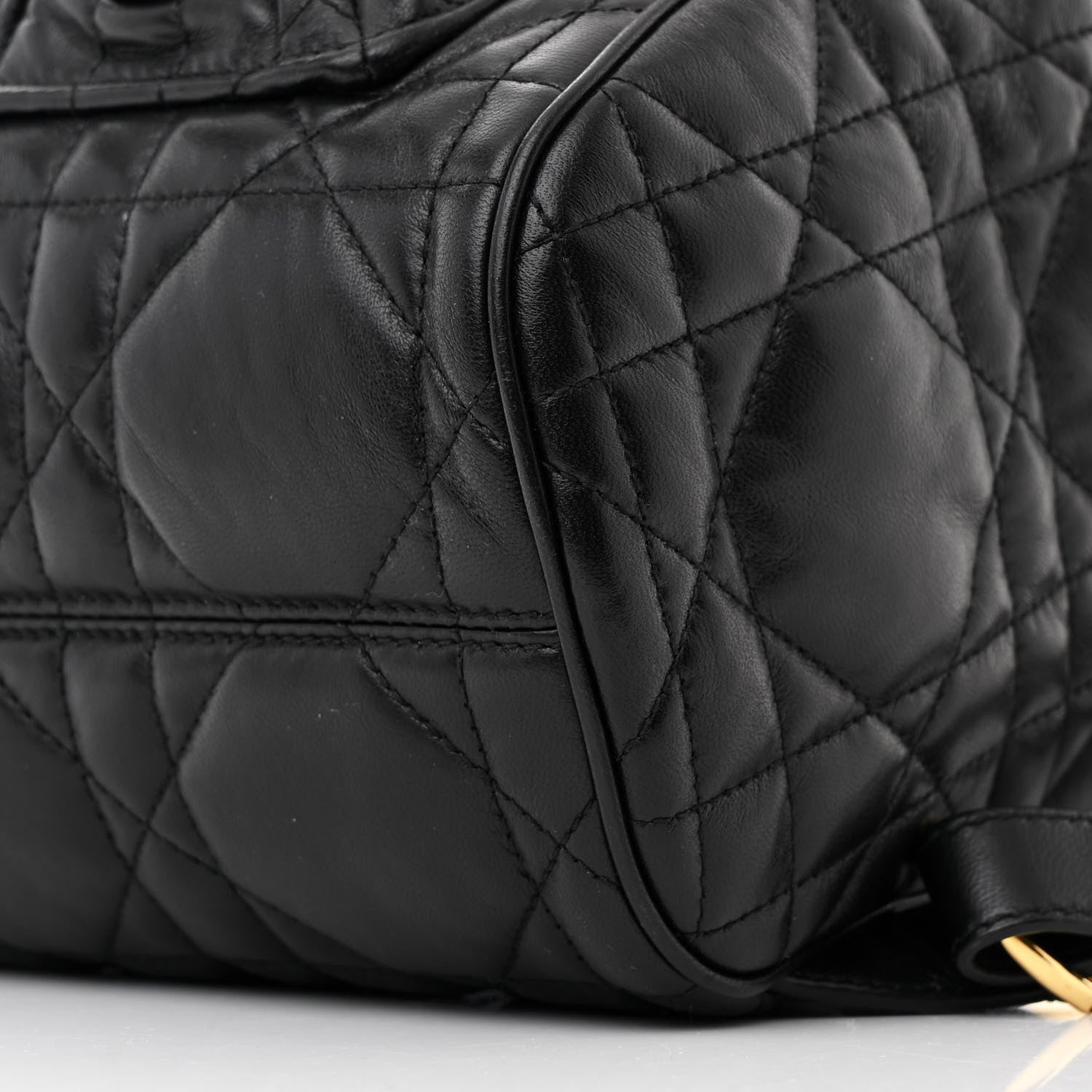 Christian Dior Lambskin Macrocannage Medium Caro Backpack Black 10 of 11