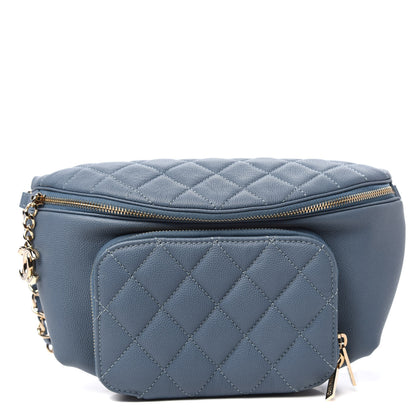 Chanel Caviar Quilted Business Affinity Waist Bag Blue 1 of 11
