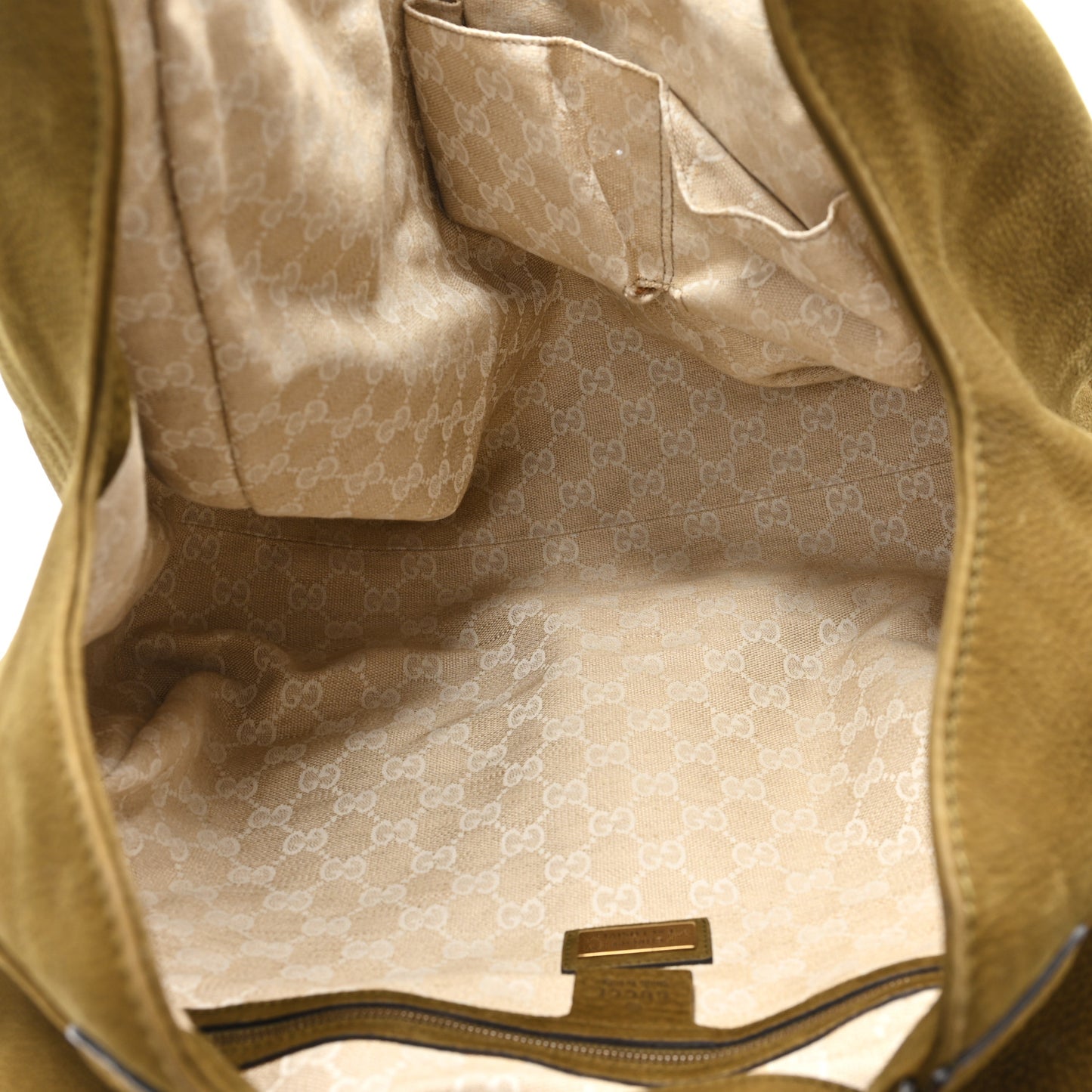 Nubuck Large Soft Stirrup Shoulder Bag Green