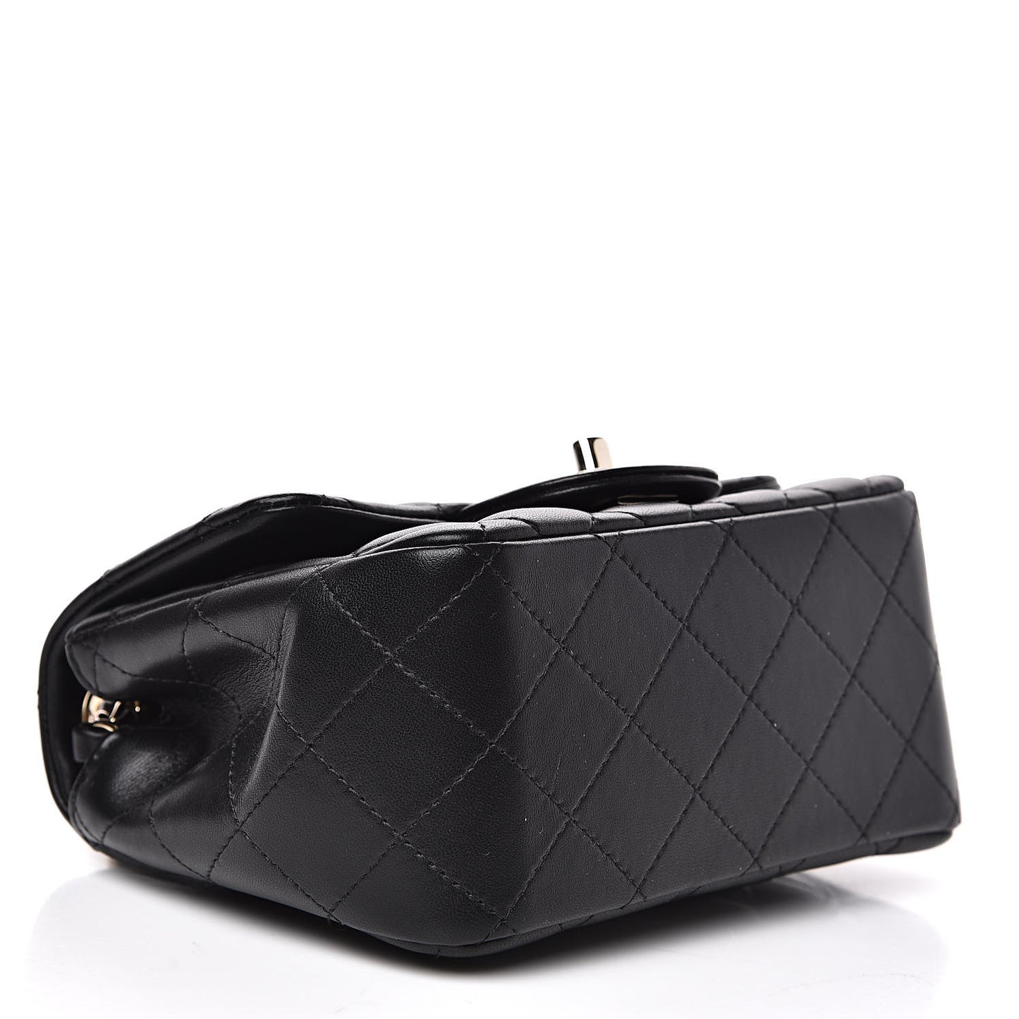 Lambskin Quilted Mini Square Flap Black