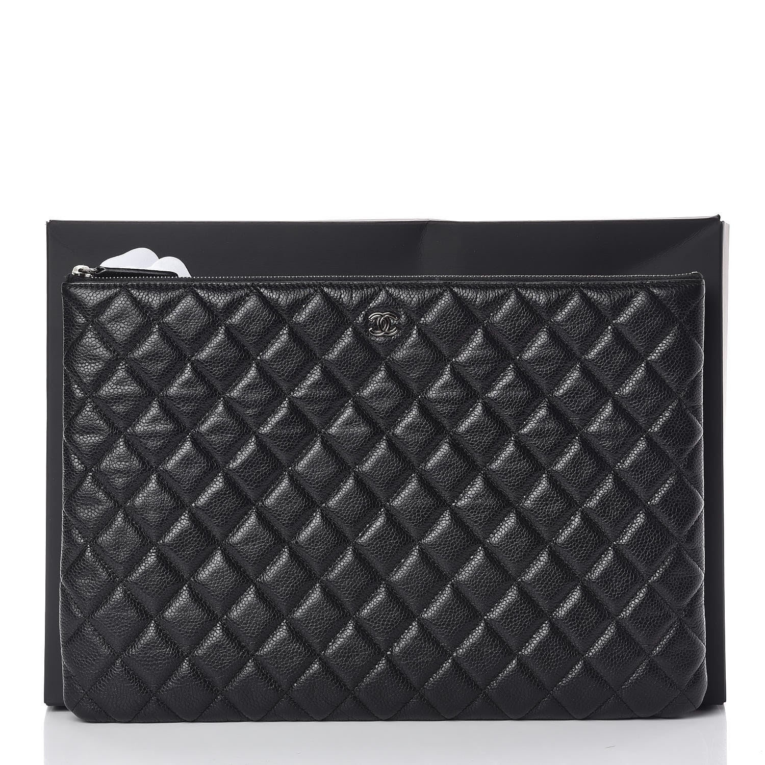 Chanel Caviar Quilted Large Cosmetic Case Black 9 of 9