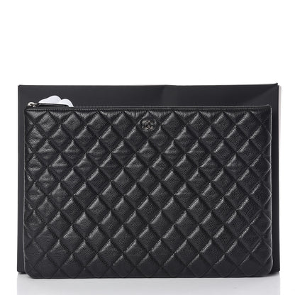 Chanel Caviar Quilted Large Cosmetic Case Black 9 of 9