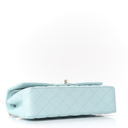 Chanel Caviar Quilted Medium Double Flap Light Blue 3 of 11