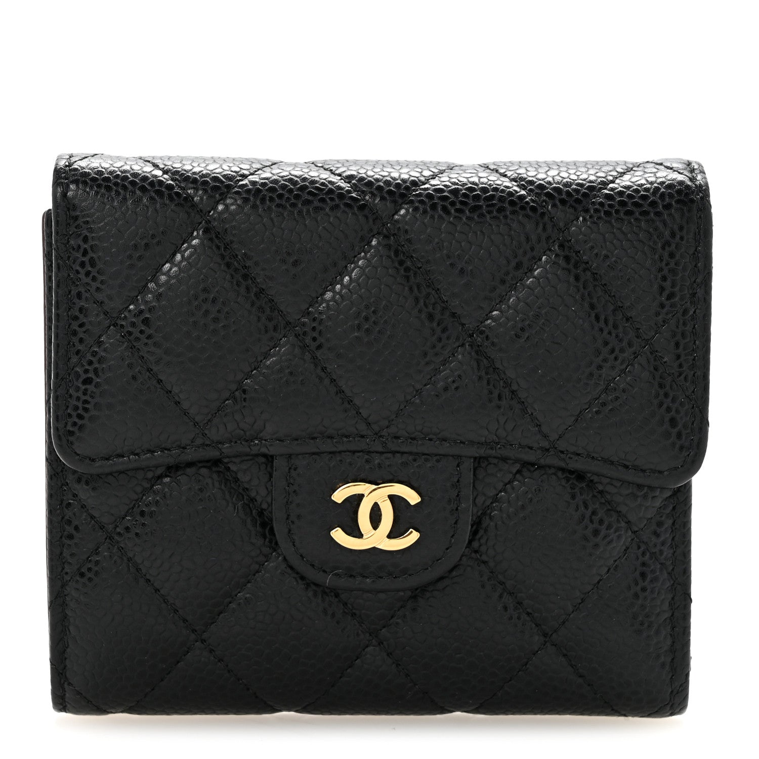 Chanel Caviar Quilted Compact Flap Wallet Black 1 of 11