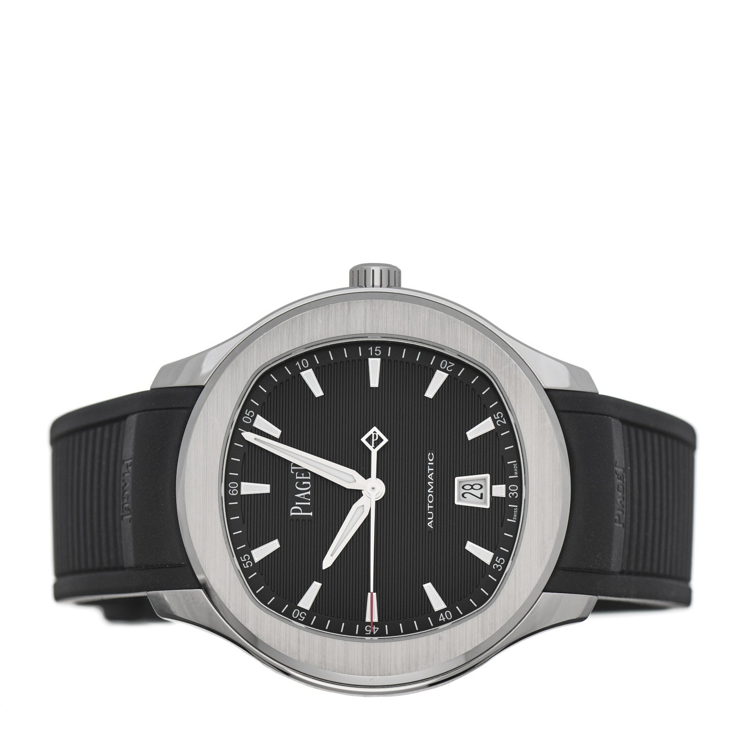 Stainless Steel Rubber 42mm Polo Date Automatic Watch Black