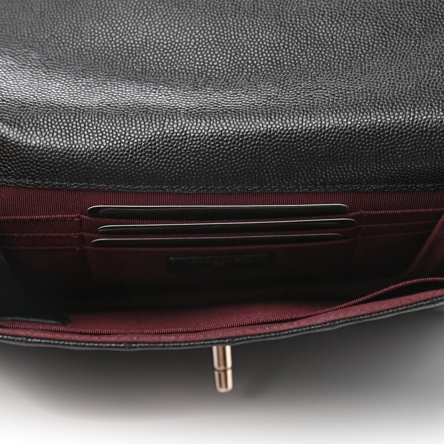 Caviar Quilted Square Flap Clutch Black
