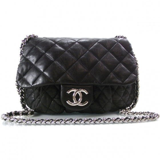 Chanel Lambskin Chain Around Large Messenger Bag Black 1 of 12