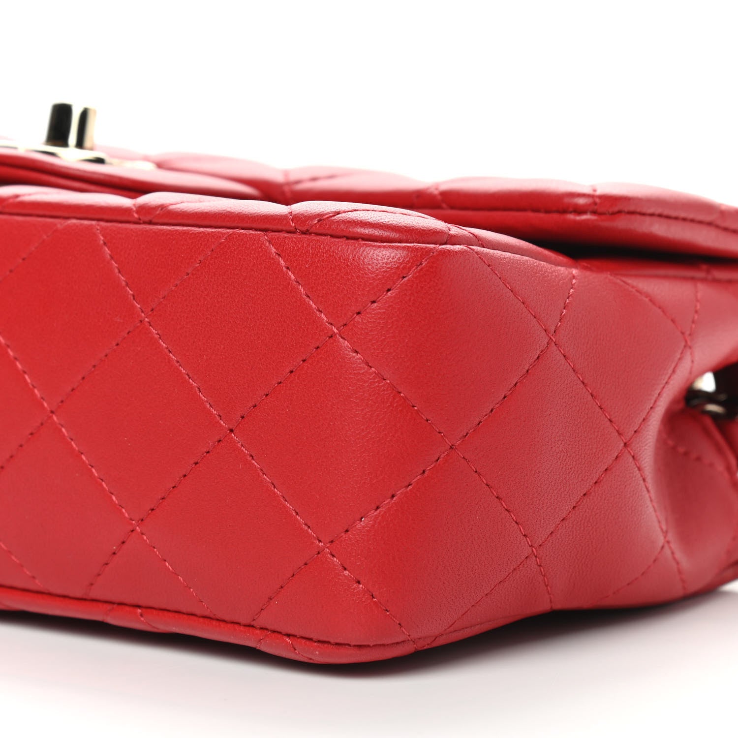 Chanel Lambskin Quilted Mini Rectangular Flap Red 9 of 9
