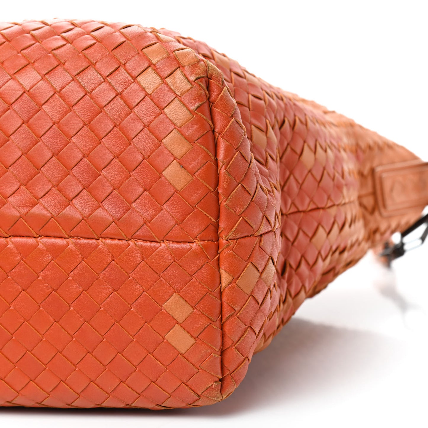 Nappa Intrecciato Medium Convertible Tote Tangerine