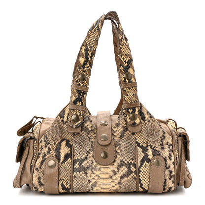 Chloe Snakeskin Calfskin Silverado Shoulder Bag Beige 1 of 14