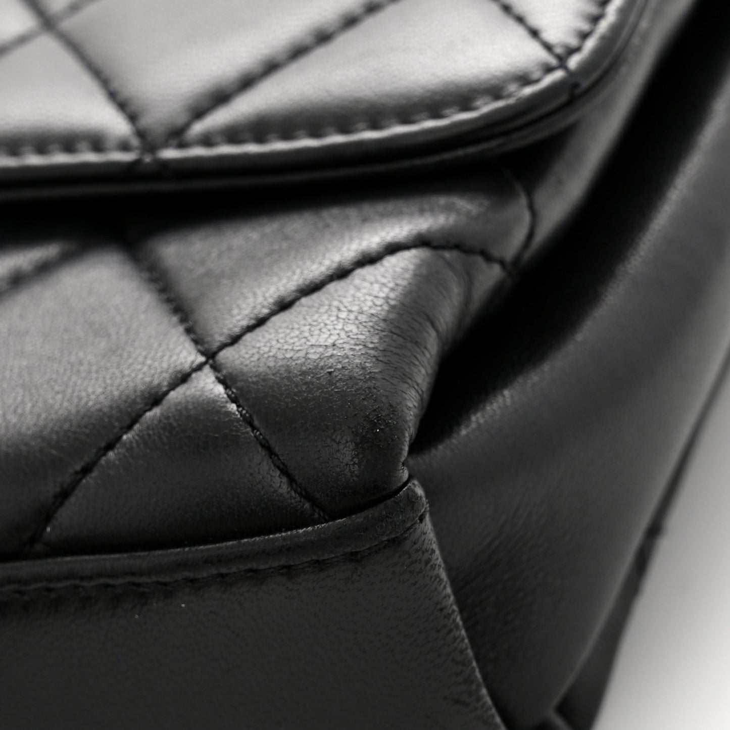 Lambskin Quilted Mini CC Crystal Logo Chain Flap Black