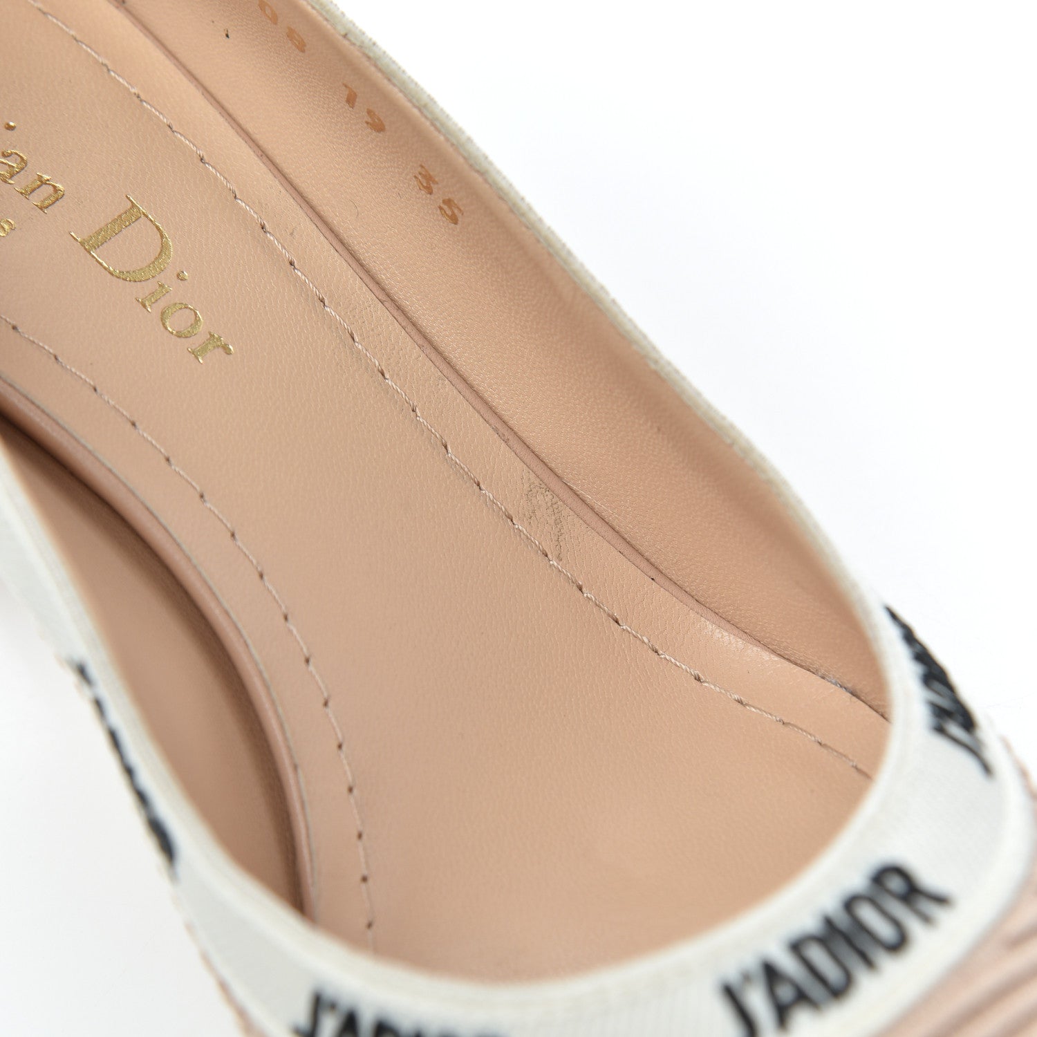 Christian Dior Technical Canvas Ribbon Embroidered J'Adior 65mm Pumps 35 Powder Nude 9 of 15