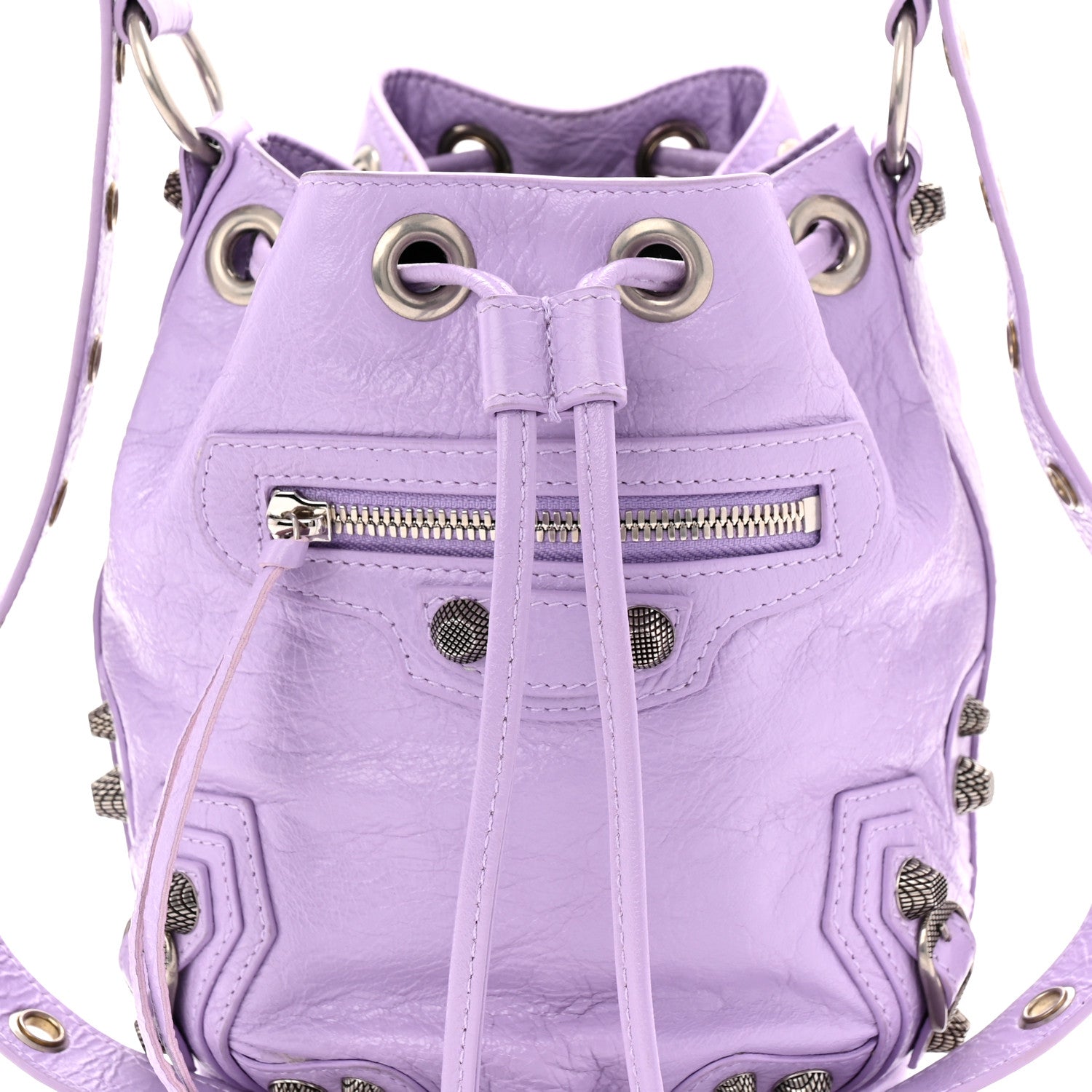 Balenciaga Agneau Arena Le Cagole Bucket Bag XS Lilac 9 of 11