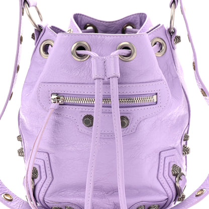 Balenciaga Agneau Arena Le Cagole Bucket Bag XS Lilac 9 of 11