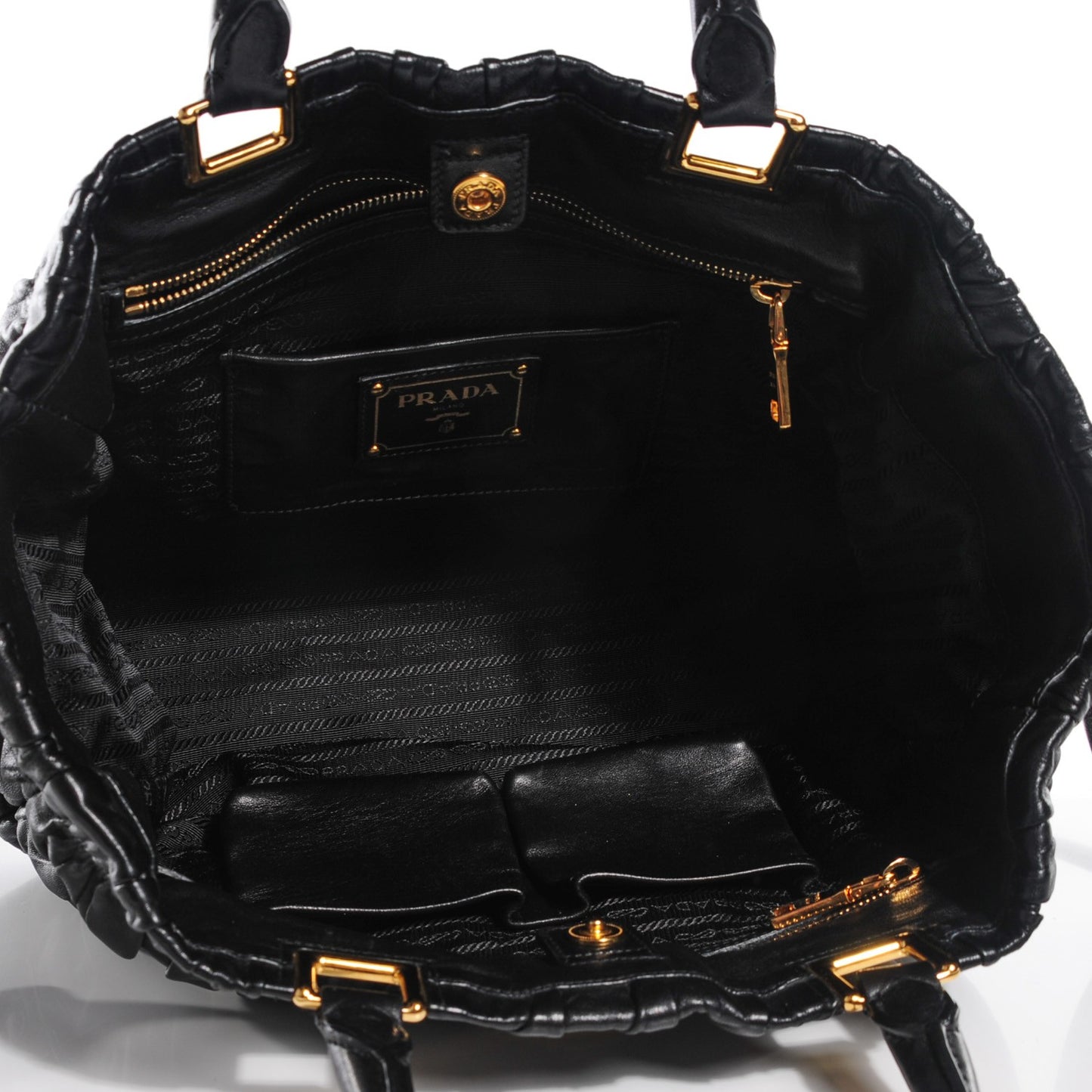 Nappa Gaufre Tote Nero Black