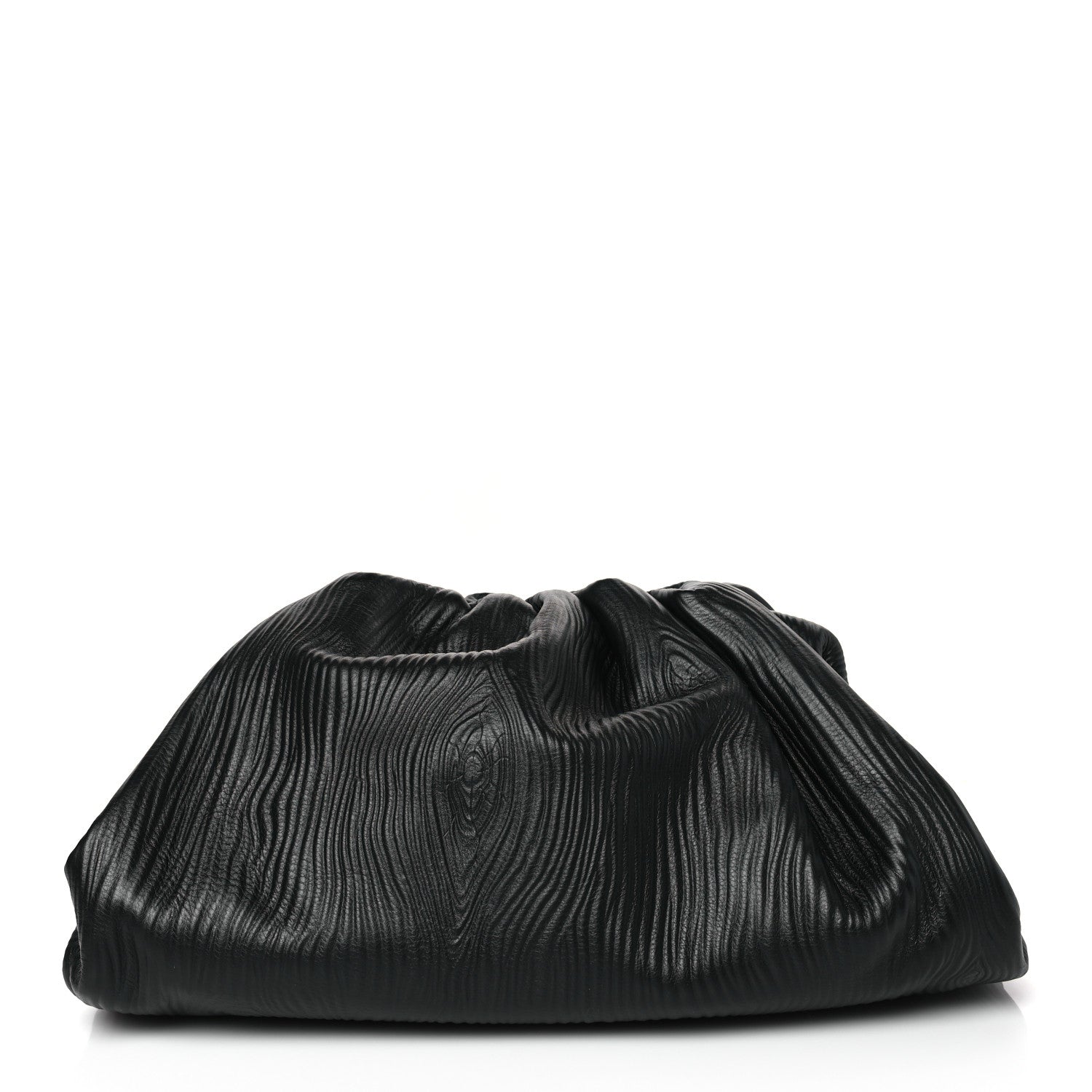 Bottega Veneta Bark Calfskin Embossed The Pouch Oversized Clutch Black 1 of 9