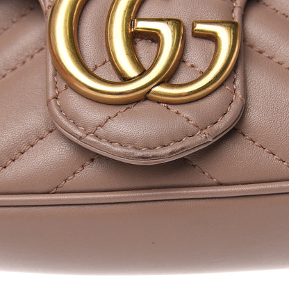Gucci Calfskin Matelasse Super Mini GG Marmont Shoulder Bag Porcelain Rose 10 of 16