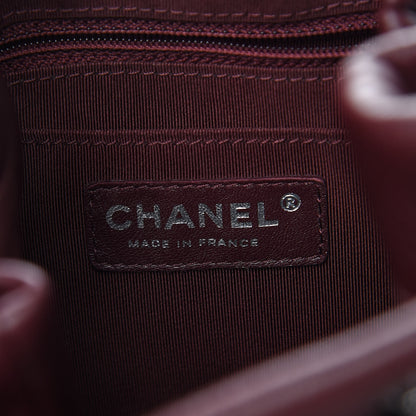 Chanel Deerskin Chevron Small CC Chain Bucket Bag Burgundy 7 of 10