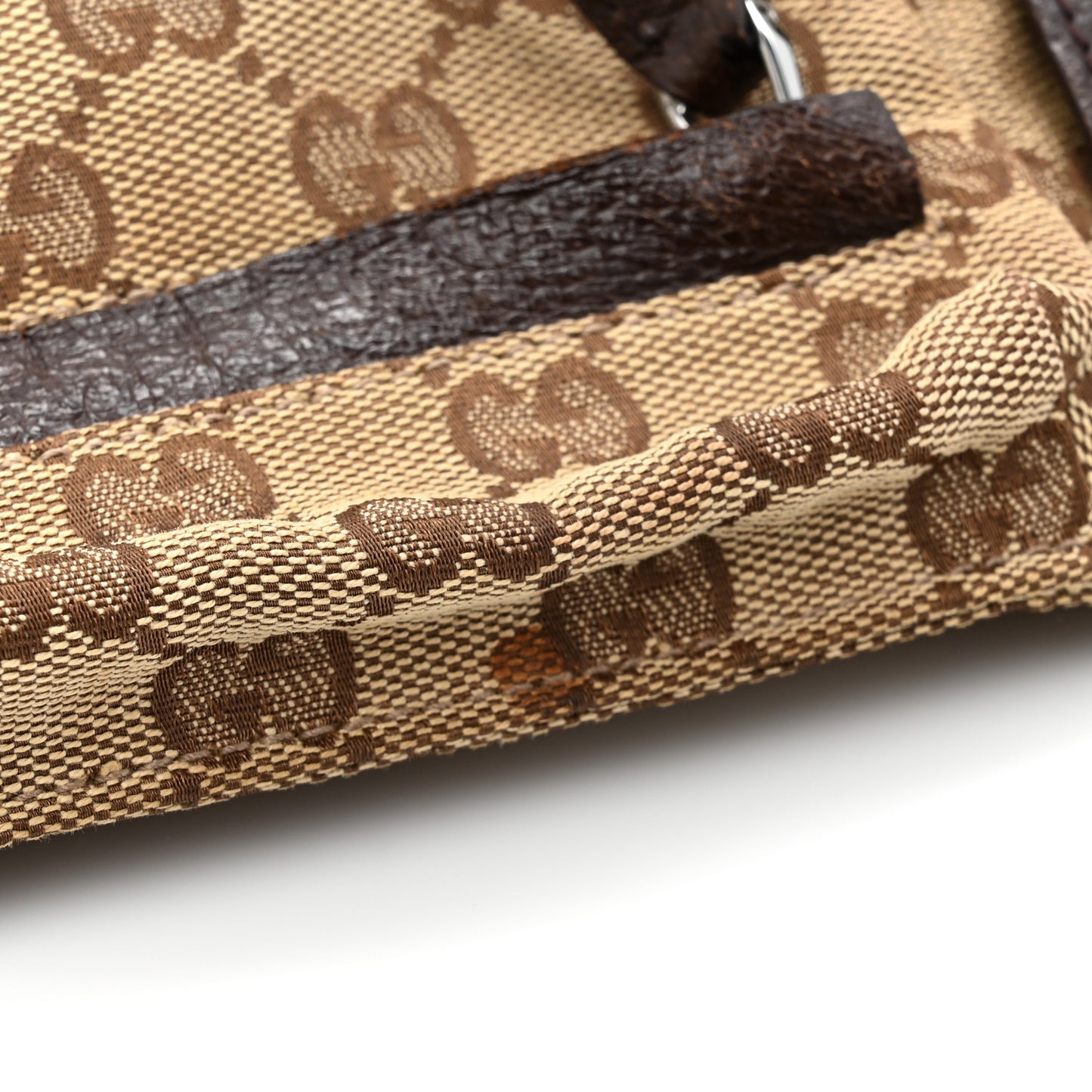 GG Monogram Double Pocket Belt Bag Dark Brown