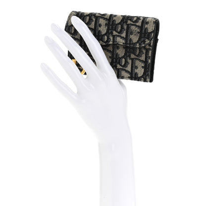 Christian Dior Oblique Saddle Card Holder Blue 2 of 10