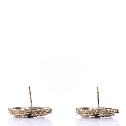 Chanel Enamel CC Baroque Earrings Black Gold 3 of 4