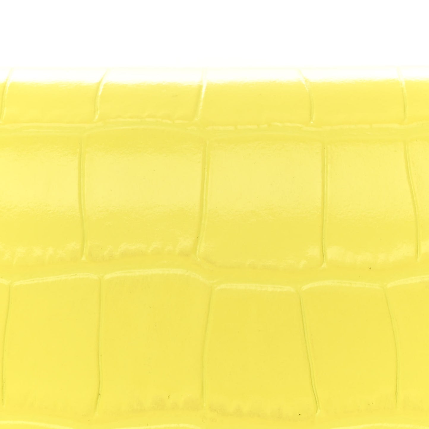 Shiny Calfskin Crocodile Embossed Hourglass Stretch Sling Shoulder Bag Yellow
